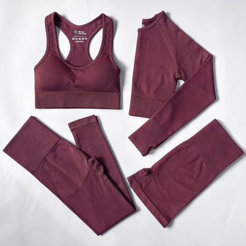 2/3/4pcs Seamless Women Yoga Set Workout Sportswear Gym Clothes