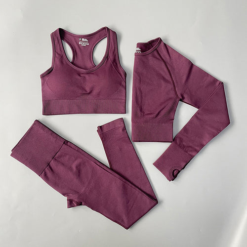 2/3/4pcs Seamless Women Yoga Set Workout Sportswear Gym Clothes