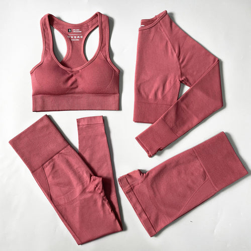2/3/4pcs Seamless Women Yoga Set Workout Sportswear Gym Clothes