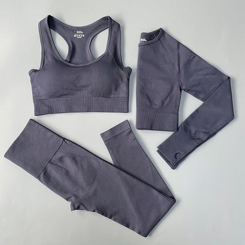 2/3/4pcs Seamless Women Yoga Set Workout Sportswear Gym Clothes